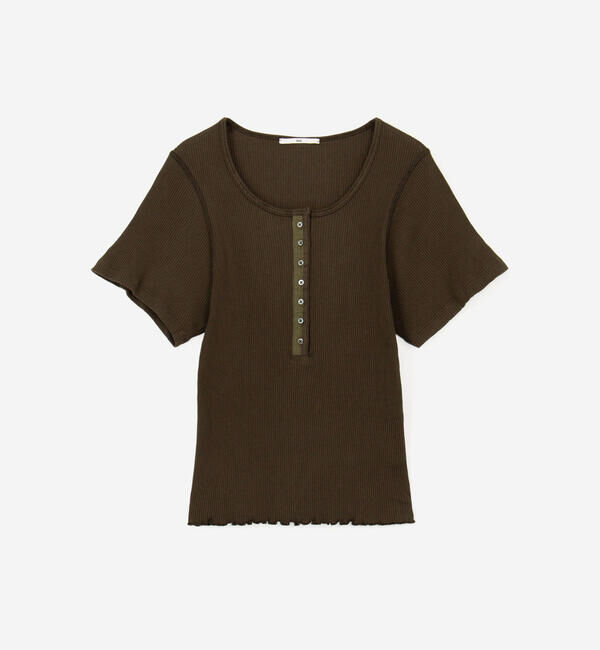  「TICCA | スーピマコットン テレコヘンリーネックTシャツ WOMEN」|Tシャツ・カットソー|KHAKI