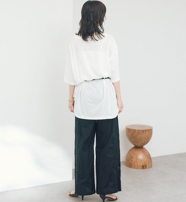  「【A・MONN】【吸水速乾/接触冷感】オープンネックチュニックTee」|Tシャツ・カットソー|