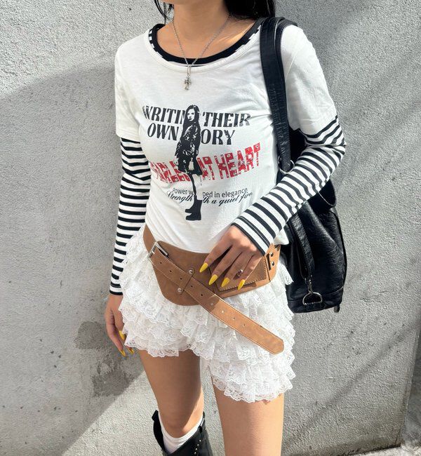  「【WEB限定】エリオット袖レイヤードトップス」|Tシャツ・カットソー|