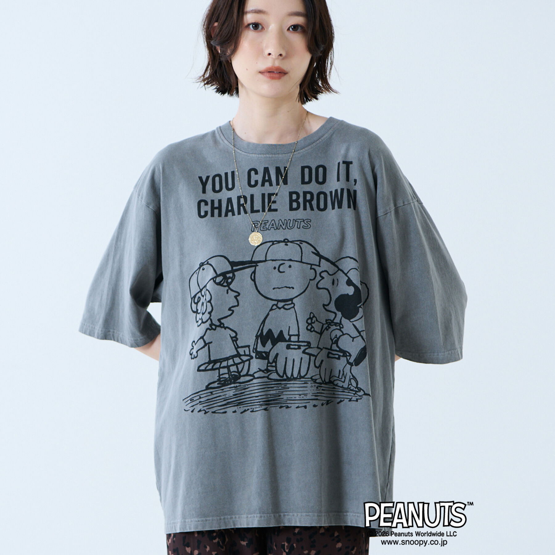 Rouge vif「【JOHNBULL/ジョンブル】PEANUTS プリントTシャツ / スヌーピー」|Tシャツ・カットソー|ブラック系その他3