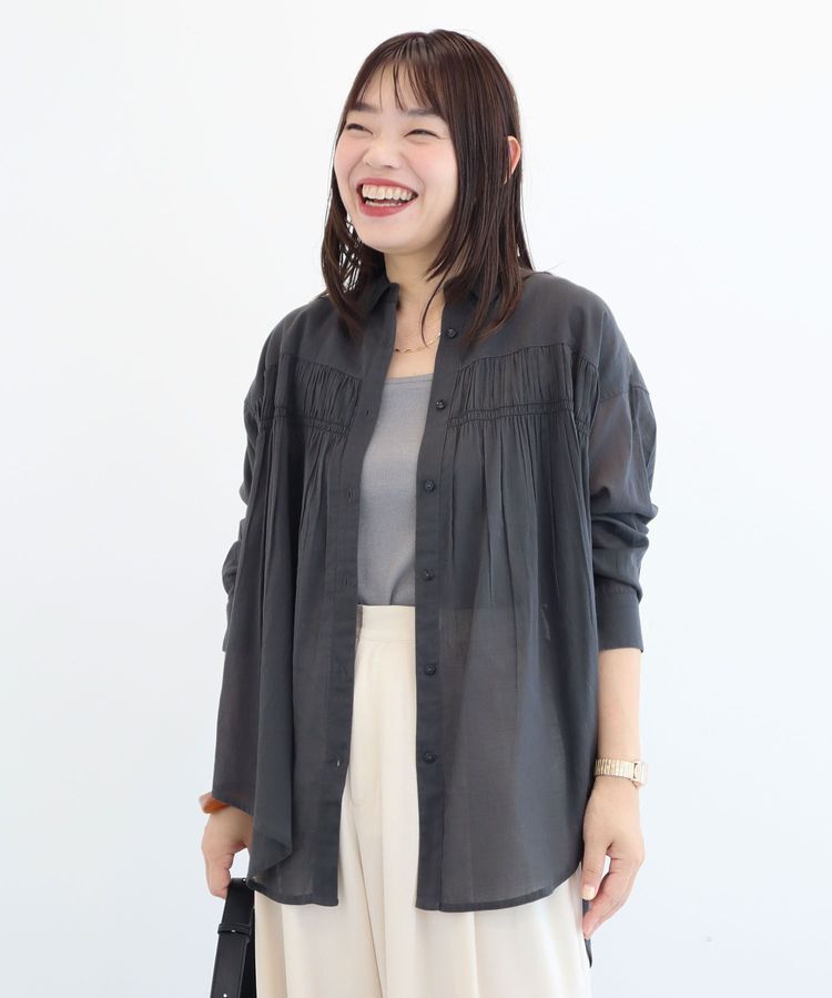 Green Parks「長袖ボイルシャツ」|シャツ・ブラウス|Charcoal Gray