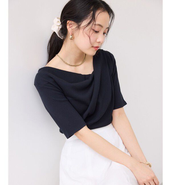 VIS「【新色追加】テレコハーフスリーブドレーププルオーバー」|Tシャツ・カットソー|