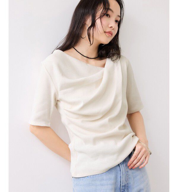 VIS「【新色追加】テレコハーフスリーブドレーププルオーバー」|Tシャツ・カットソー|