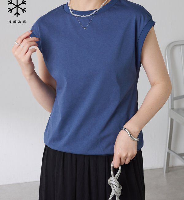  「【接触冷感】Qanos.クールタッチTシャツ」|Tシャツ・カットソー|ブルー