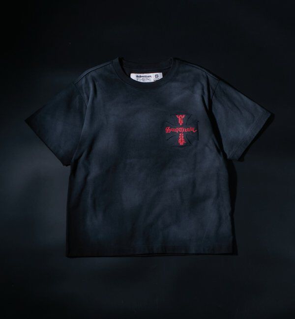  「SourcreamクロスバックプリントTEE」|Tシャツ・カットソー|チャコールグレー