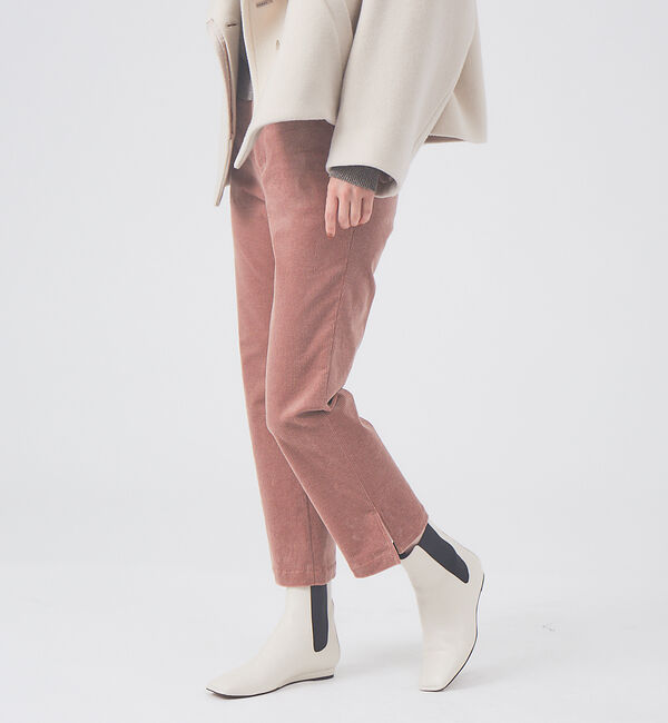 qualite「セミストレートコールパンツ」|その他|スモークピンク