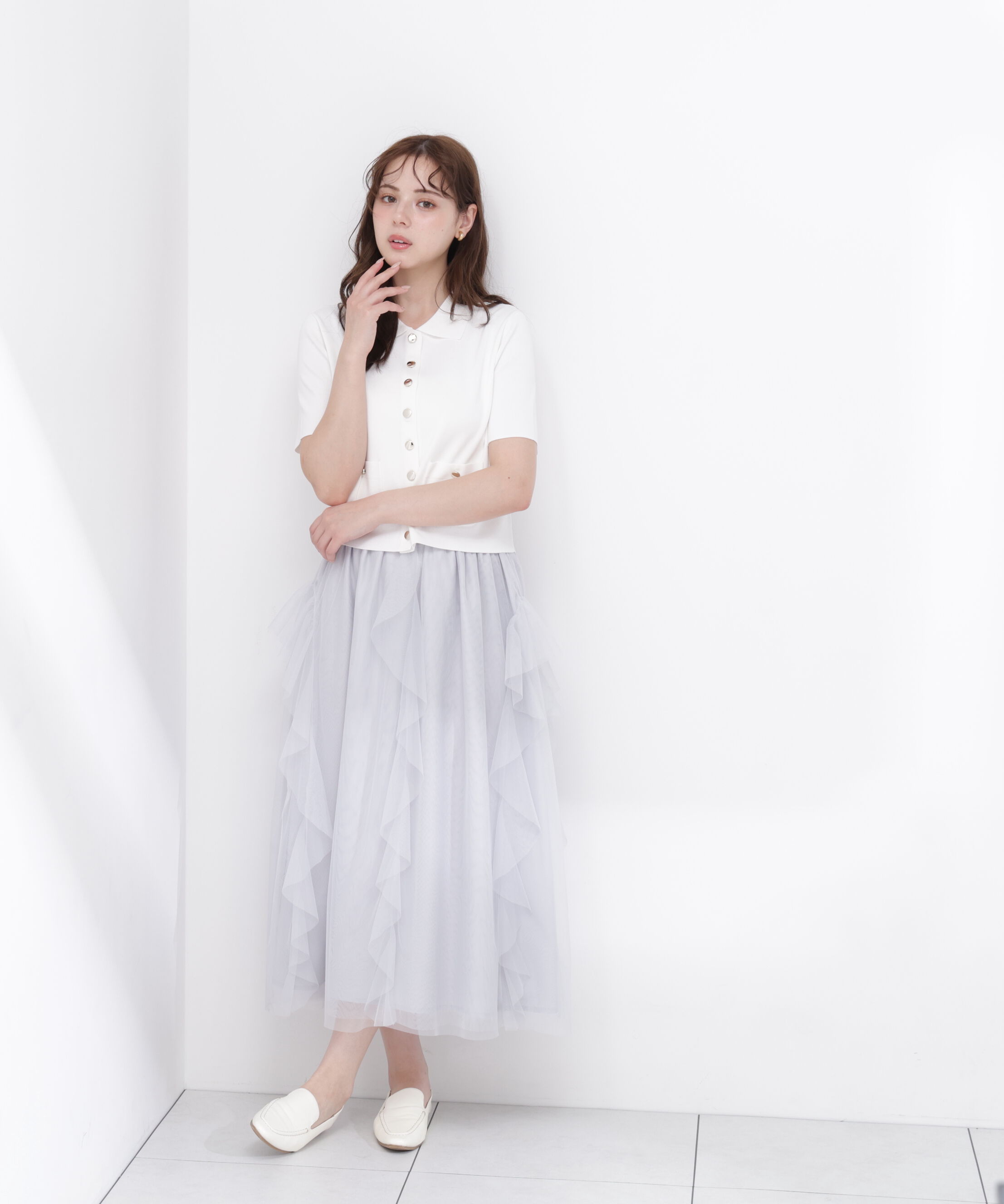 PROPORTION BODY DRESSING「<中川紅葉さん着用><ｳｫｯｼｬﾌﾞﾙ/UVｶｯﾄ/接触冷感>ﾎﾟﾛ衿ﾆｯﾄ  」|カーディガン|