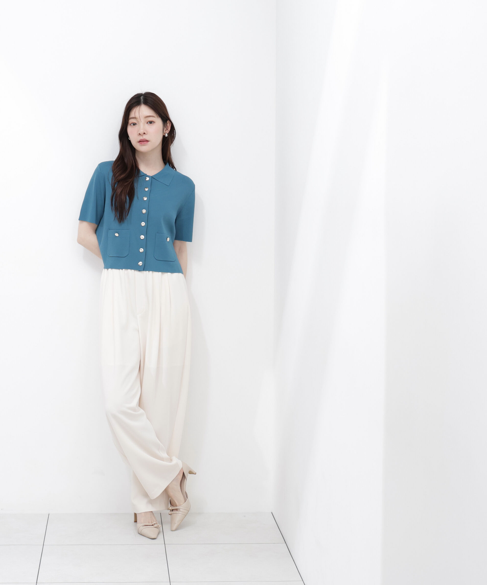PROPORTION BODY DRESSING「<中川紅葉さん着用><ｳｫｯｼｬﾌﾞﾙ/UVｶｯﾄ/接触冷感>ﾎﾟﾛ衿ﾆｯﾄ  」|カーディガン|