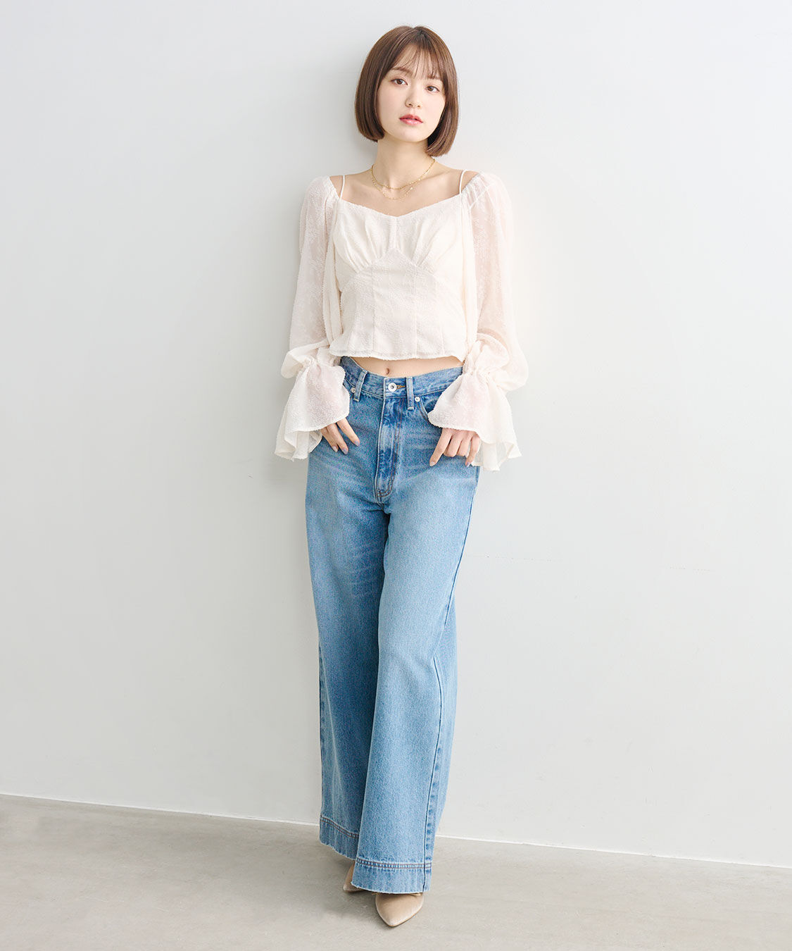 COCO DEAL「フレアワイドデニムパンツ」|デニム|