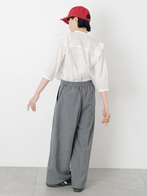 Samansa Mos2「【イージーケア、接触冷感】タックワイドパンツ」|その他|