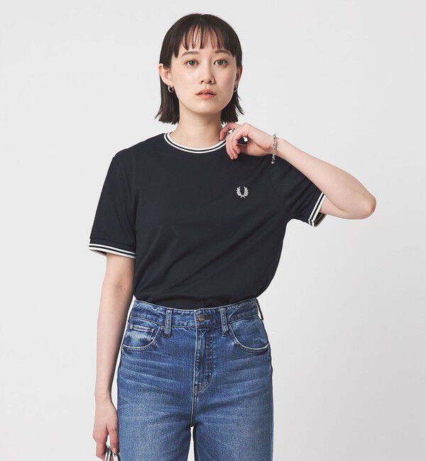 UNITED ARROWS green label relaxing「【WEB限定】＜FRED PERRY＞ツインティップ Tシャツ」|Tシャツ・カットソー|NAVY