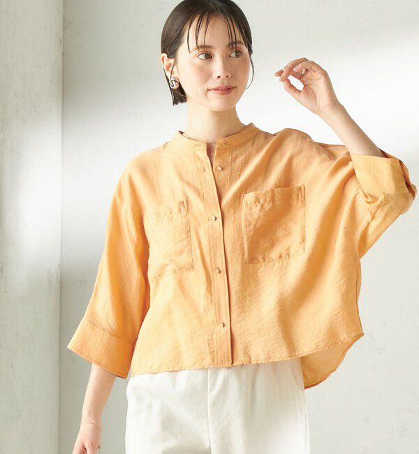 SHIPS for women「【実力派ベーシック】〈手洗い可能〉シルク混 シアー 羽織 シャツ」|シャツ・ブラウス|オレンジ系