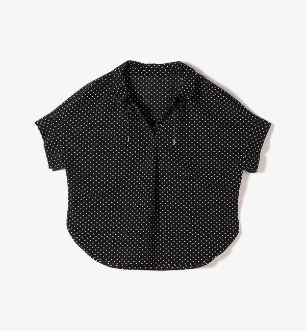 quaranciel「《予約》quaranciel:〈手洗い可能〉サッカー ドロストカラー スキッパー シャツ ブラウス」|シャツ・ブラウス|
