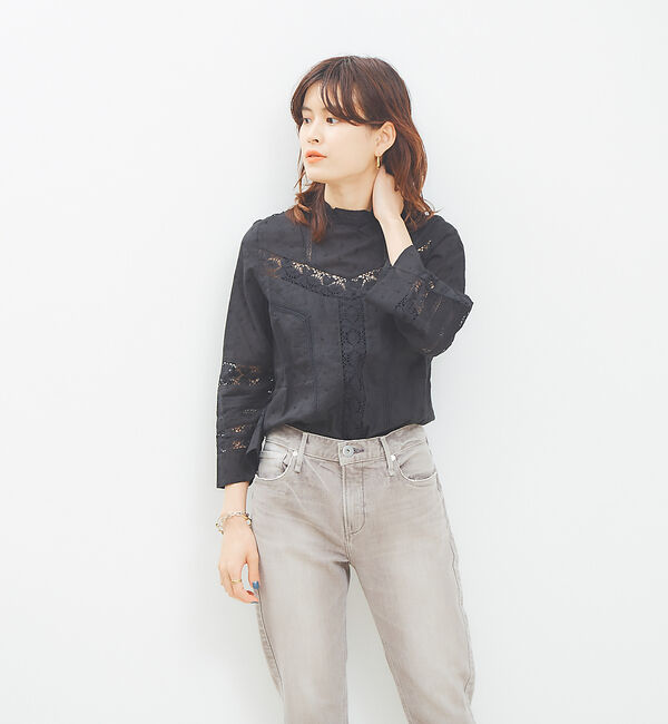 Rouge vif「【NeQuittez pas】ドットレーストップス」|シャツ・ブラウス|