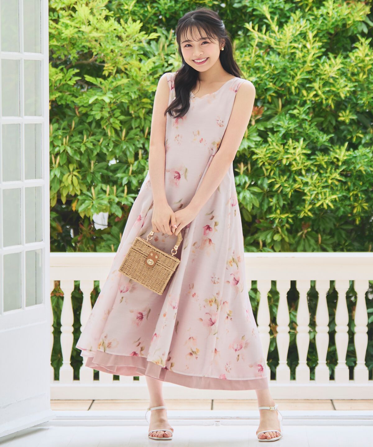 WILLSELECTION「ウォーターフラワープリントリバーシブルワンピース」|ワンピース|赤系花柄