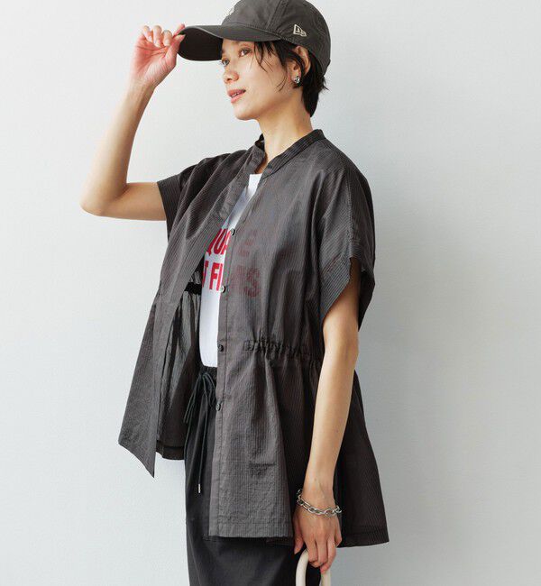 UNITED ARROWS green label relaxing「【結論シリーズ】ギャザーハイウエストブラウス［size SHORTあり］」|シャツ・ブラウス|