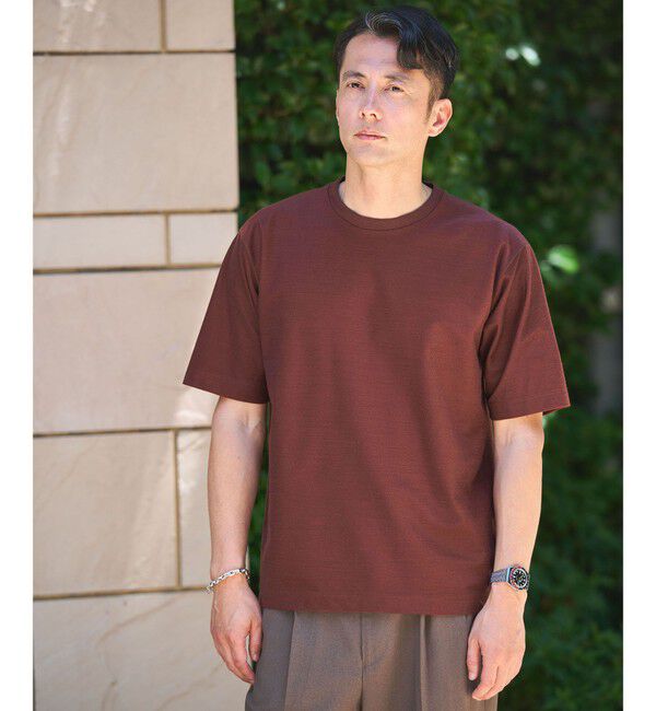 UNITED ARROWS green label relaxing「ポリエステル ウール ツイル インレー 半袖 Tシャツ カットソー」|Tシャツ・カットソー|MD.BROWN