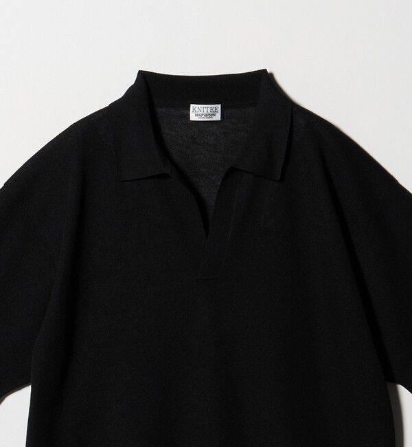BEAUTY&YOUTH UNITED ARROWS「KNITEE リネンブレンド メリノ スキッパー ニット Tシャツ ウォッシャブル」|ニット・セーター|