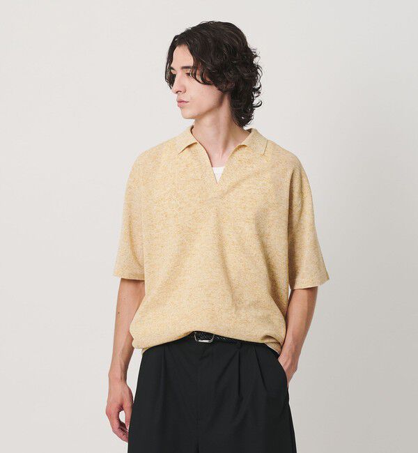 BEAUTY&YOUTH UNITED ARROWS「KNITEE リネンブレンド メリノ スキッパー ニット Tシャツ ウォッシャブル」|ニット・セーター|
