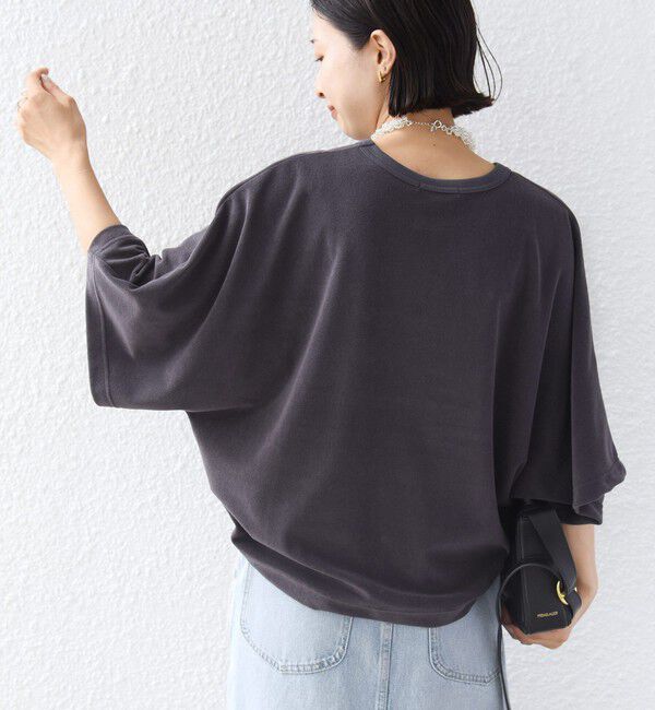 SHIPS for women「《予約》〈接触冷感 / UVカット〉マイクロ パイル ドルマン スリーブ プルオーバー」|Tシャツ・カットソー|チャコールグレー