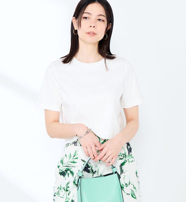 NOLLEY'S sophi「《撥水/汗染み軽減》ショート丈Tシャツ」|Tシャツ・カットソー|ホワイト