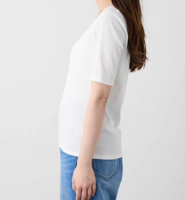  「【すっきり見え/通気性/帯電性/洗濯機洗い可】キュプラコットンテレコTee」|Tシャツ・カットソー|