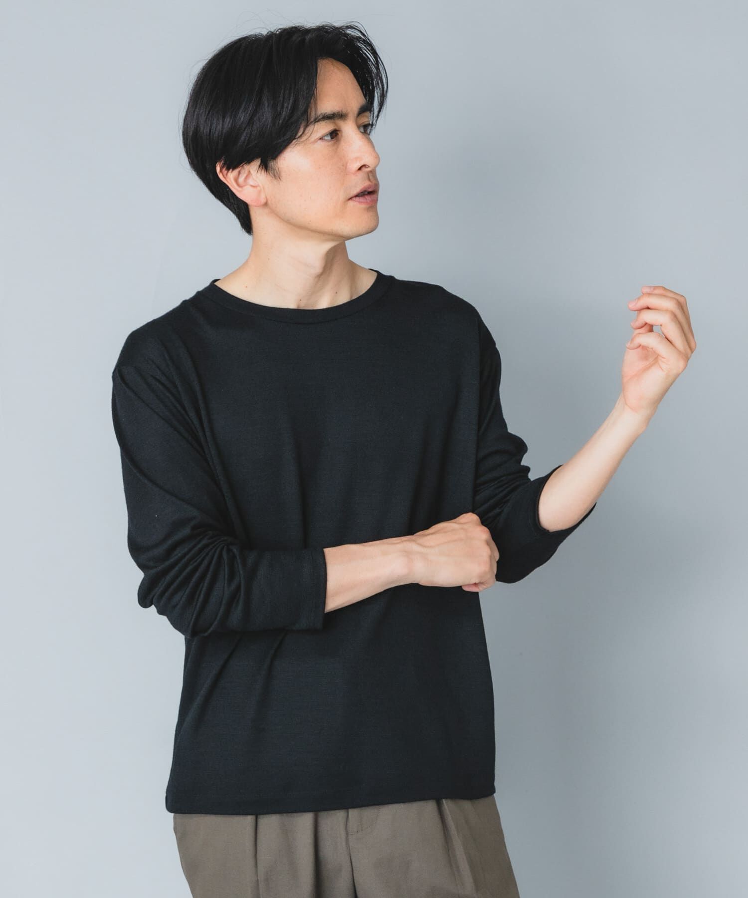 URBAN RESEARCH ROSSO「『マシンウォッシャブル』『XLサイズあり』ハイクオリティウールロンT」|Tシャツ・カットソー|