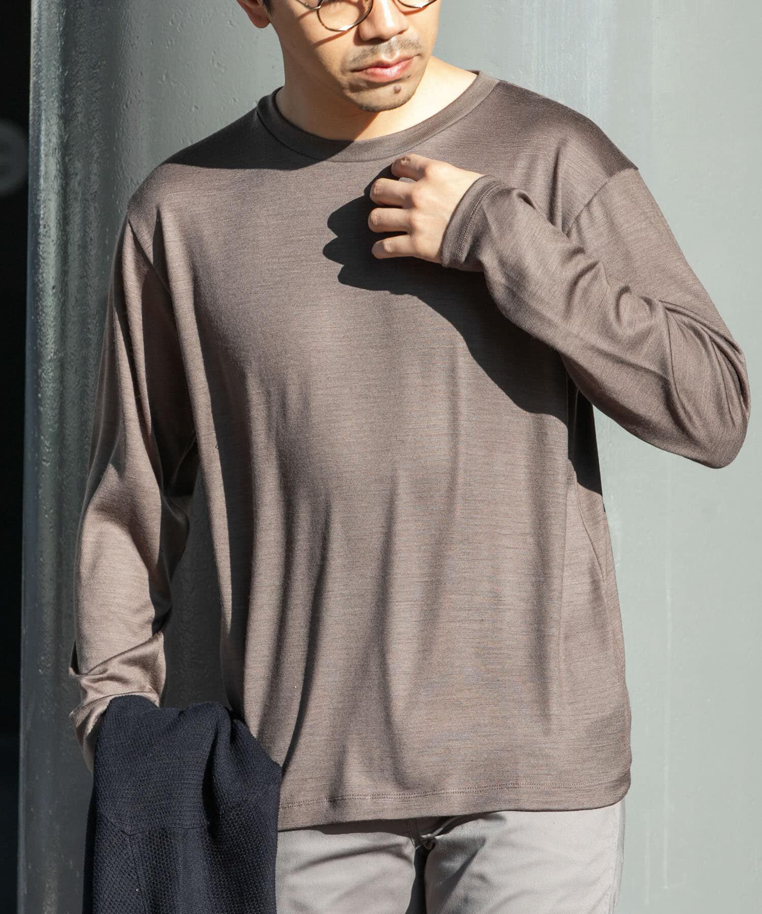 URBAN RESEARCH ROSSO「『マシンウォッシャブル』『XLサイズあり』ハイクオリティウールロンT」|Tシャツ・カットソー|