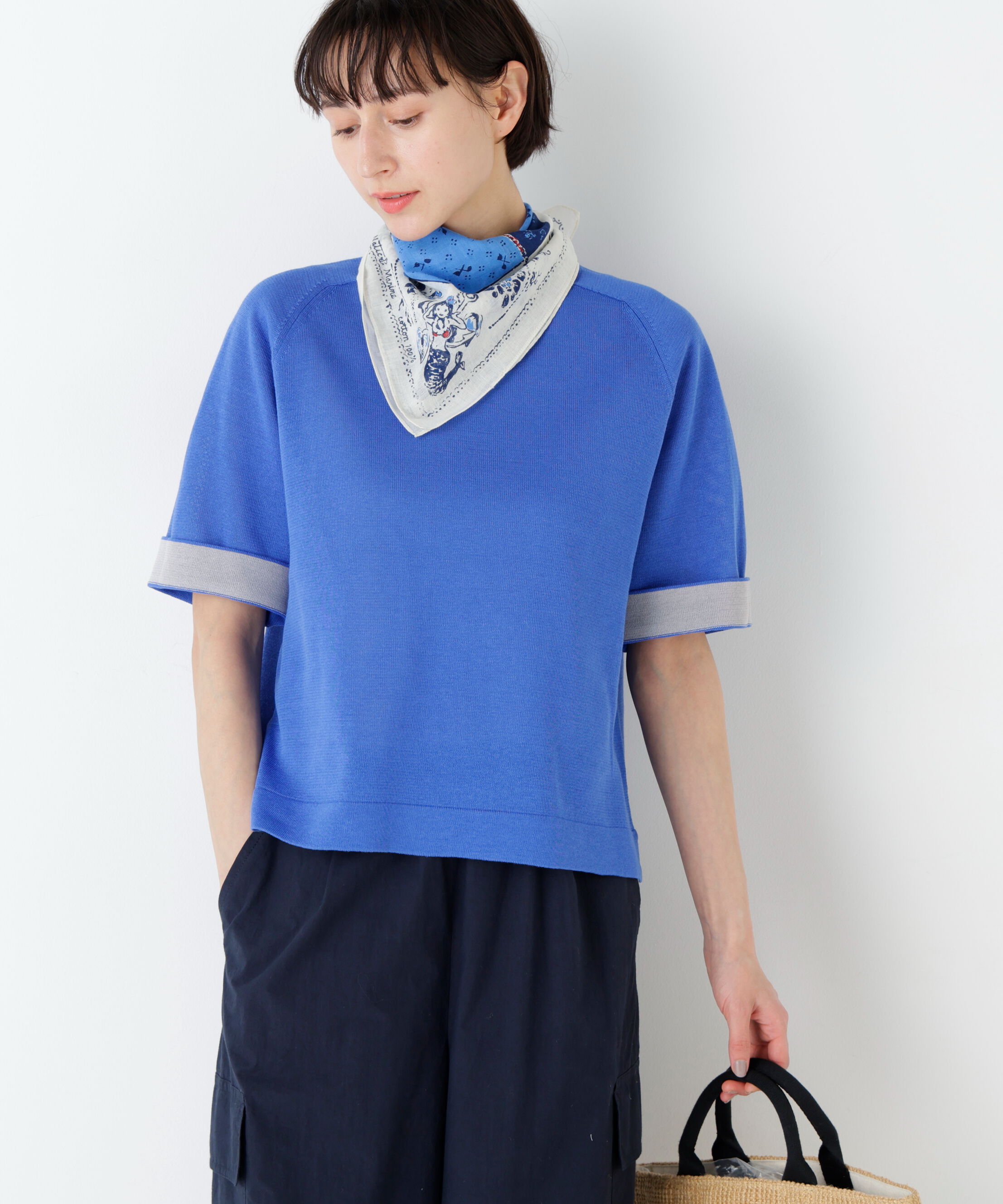  「《名品 / 洗える / 4ｶﾗｰ展開》ﾊｲｹﾞｰｼﾞｷﾞﾏ ｸﾙｰﾈｯｸ ﾗｸ 」|ニット・セーター|ブルー