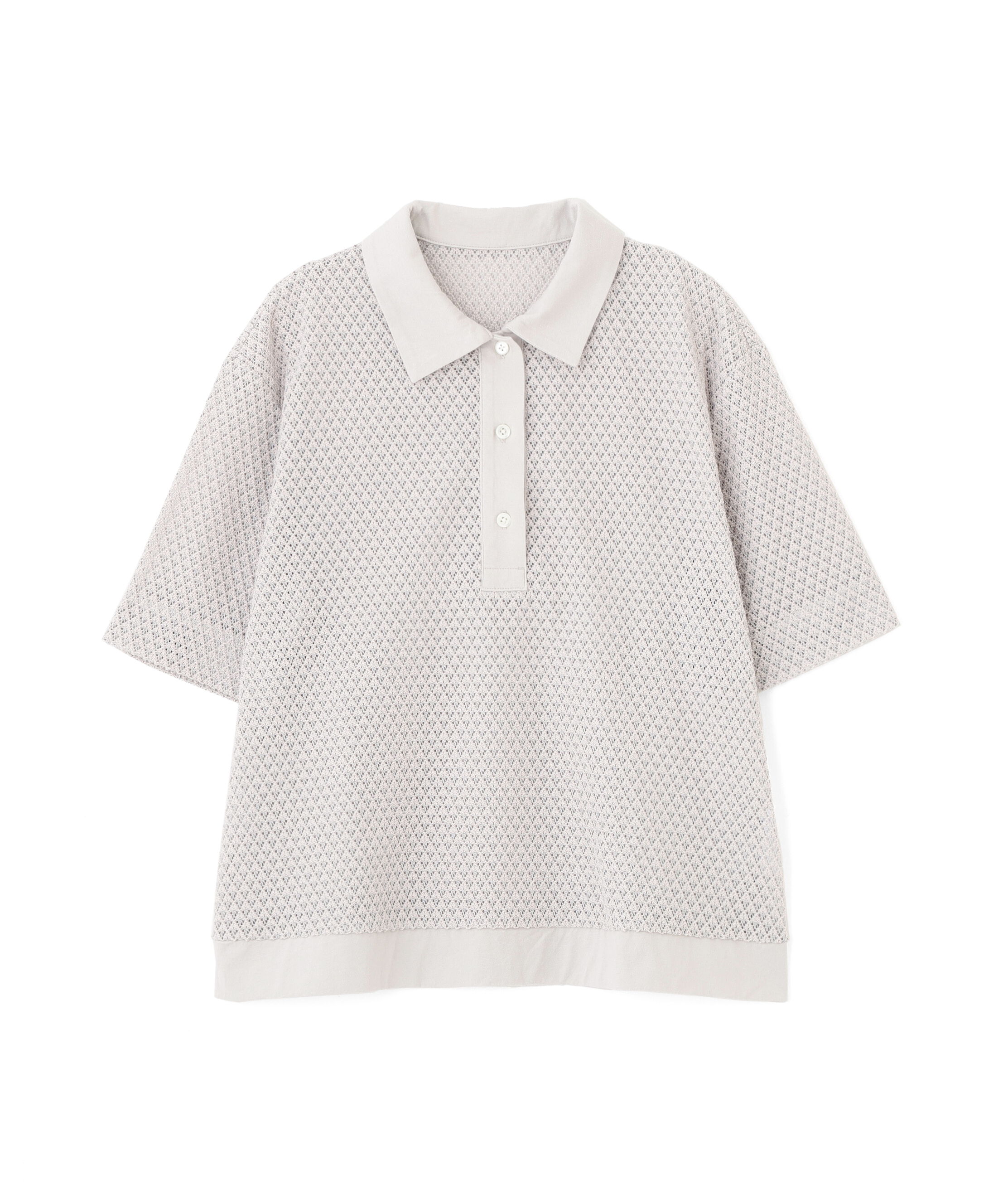  「◆リーフ格子レース　ポロＴシャツ」|Tシャツ・カットソー|