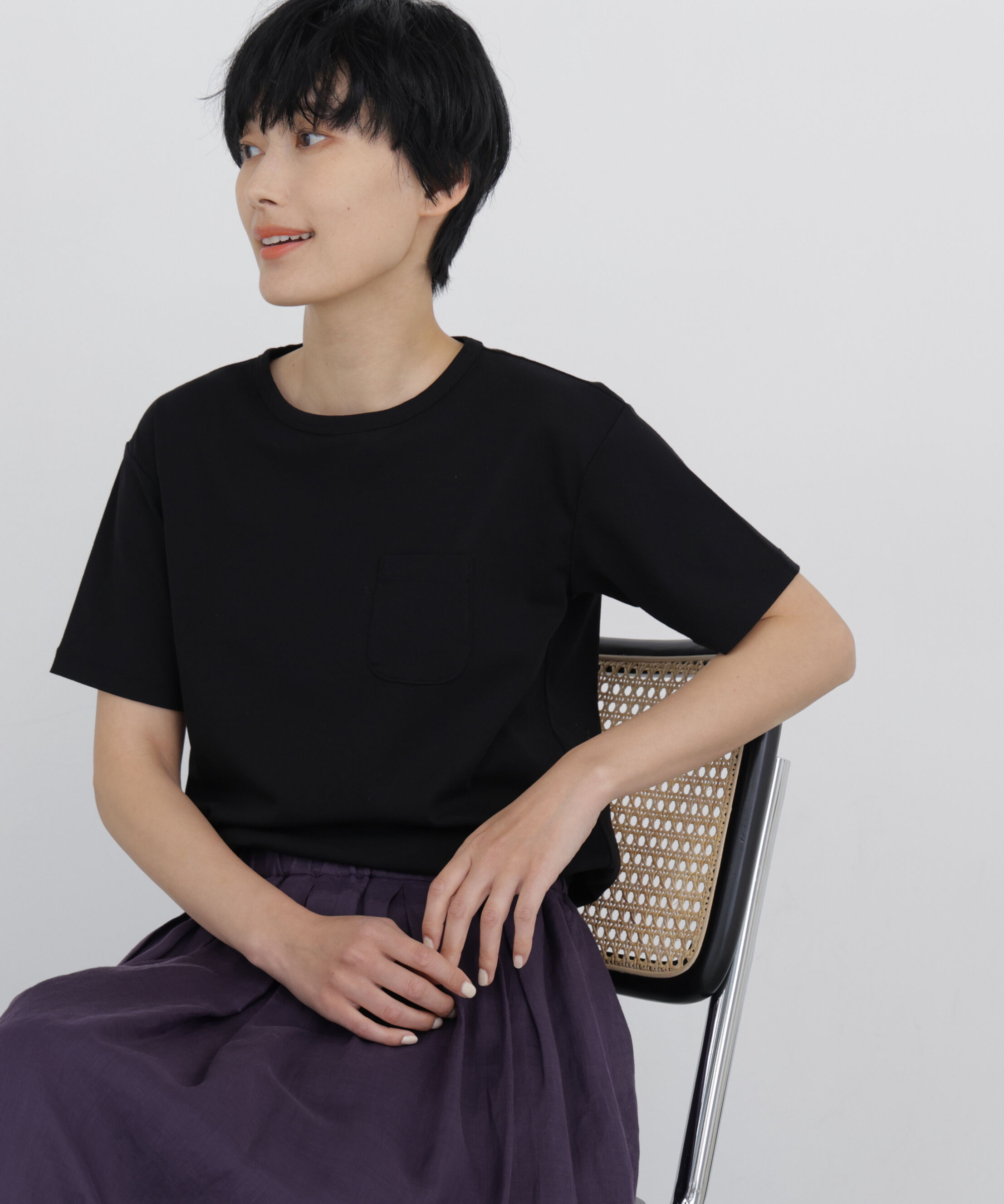  「◆コンパクトポケットＴシャツ」|Tシャツ・カットソー|ブラック