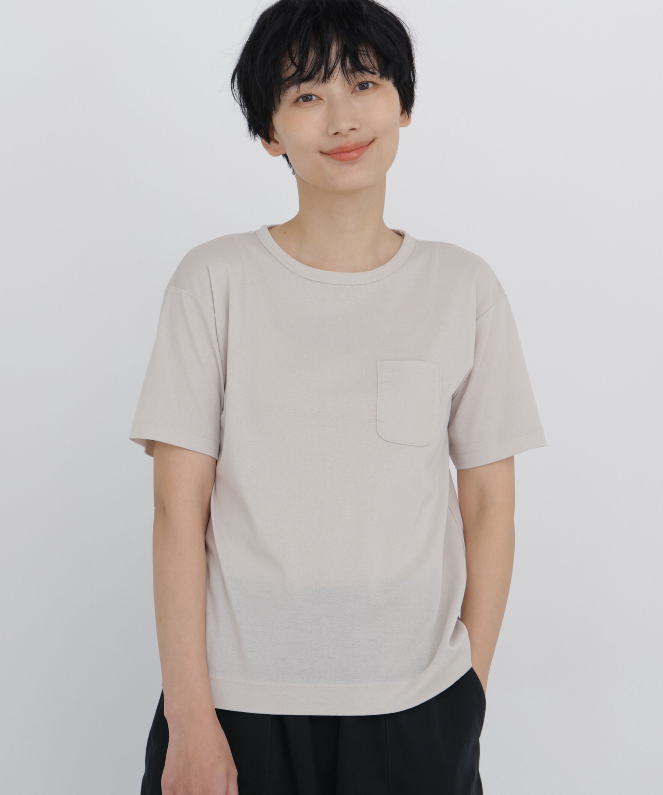  「◆コンパクトポケットＴシャツ」|Tシャツ・カットソー|ベージュ