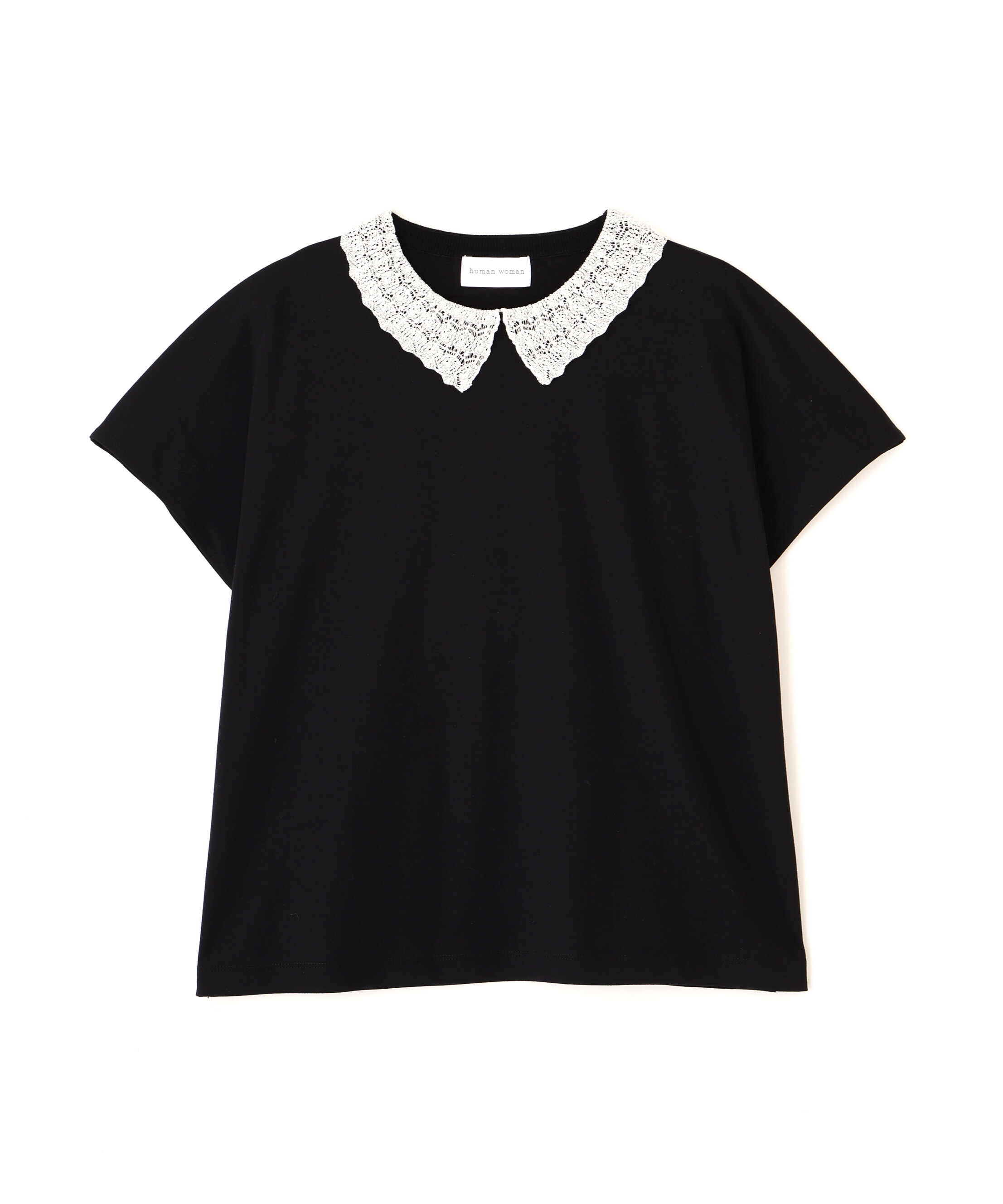  「レース衿スムースＴシャツ」|Tシャツ・カットソー|
