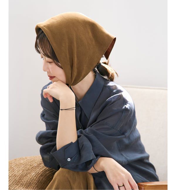 Plage「suede mini ストール」|バンダナ・スカーフ|キャメル