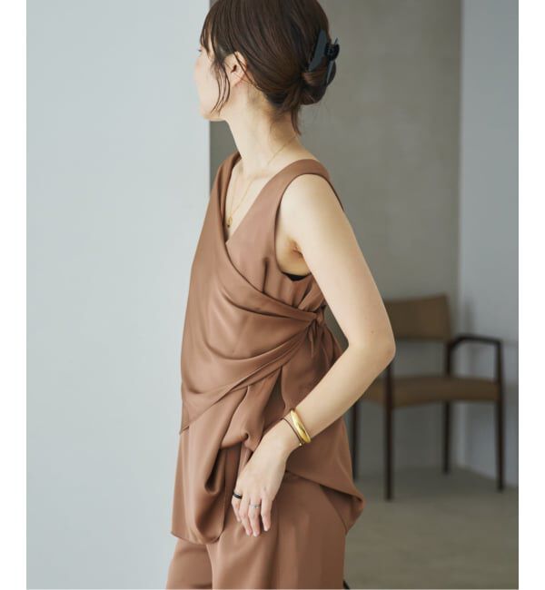 Plage「《予約》dull satin scarf set タンク」|タンクトップ|
