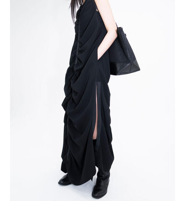  「eunoia｜シャーリング ロングワンピース WOMEN」|ワンピース|
