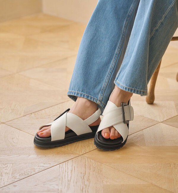 BEAUTY&YOUTH UNITED ARROWS「ビッグバックル クロスストラップ サンダル」|サンダル|
