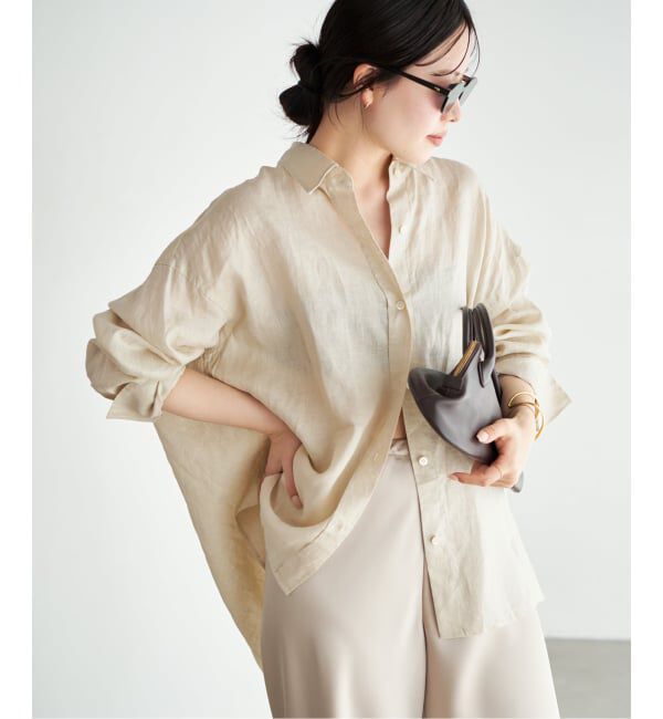 Plage「Linen Tent Line シャツ」|シャツ・ブラウス|ベージュ