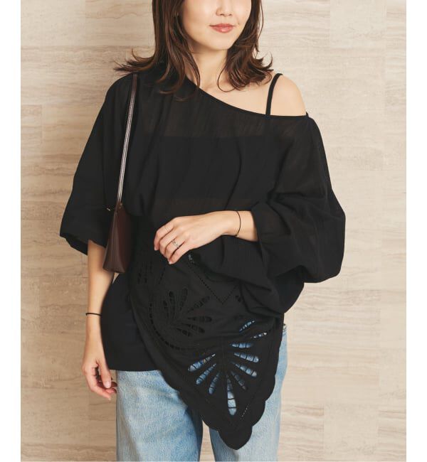 Plage「Voil Poncho ブラウス」|シャツ・ブラウス|ブラック
