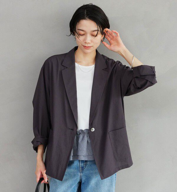 UNITED ARROWS green label relaxing「［size SHORTあり］Breeze Cool ライト ジャケット 吸水速乾 通気性 UVカット」|テーラードジャケット|DK.GRAY