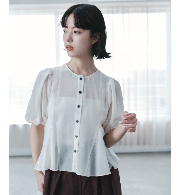 EMMEL REFINES「＜EMMEL REFINES＞EM MW ペプラム 2WAY ブラウス」|シャツ・ブラウス|OFF WHITE