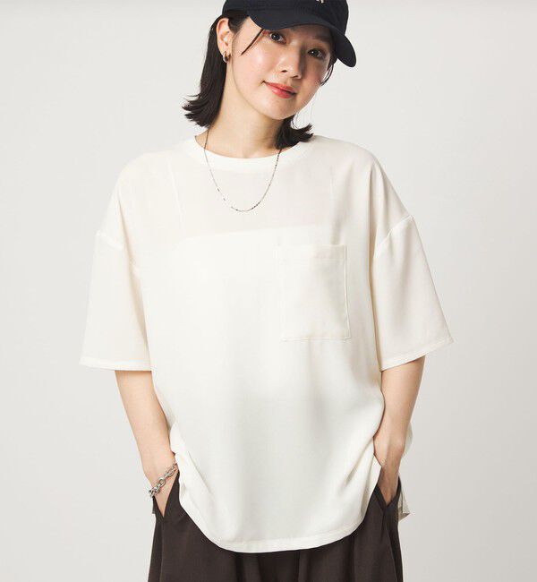 UNITED ARROWS green label relaxing「【WEB限定】＜at ease＞ジョーゼット カットソー 吸水速乾」|Tシャツ・カットソー|WHITE