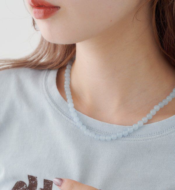  「【fiw.】ミルキードロップネックレス」|ネックレス|サックスブルー
