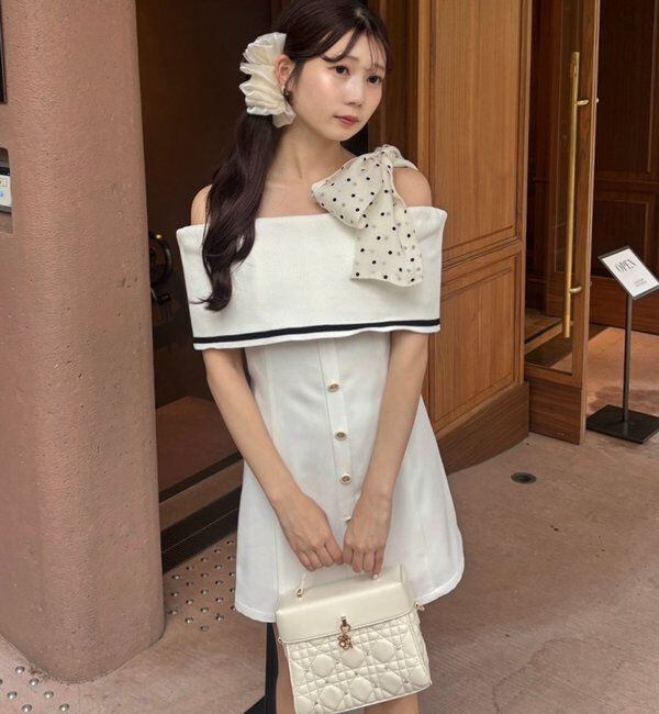  「【Osoroi  Collection】ビッグリボンミニワンピース」|ワンピース|