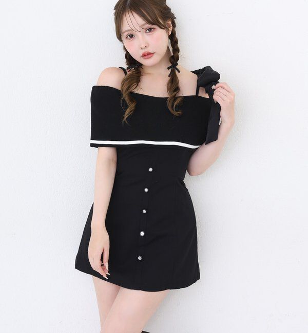  「【Osoroi  Collection】ビッグリボンミニワンピース」|ワンピース|