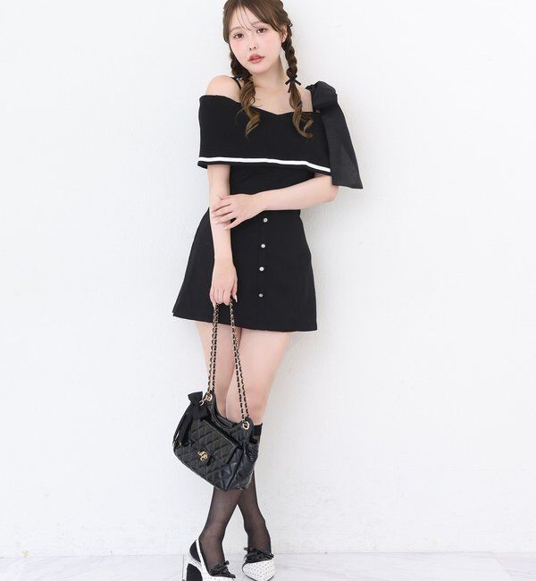 「【Osoroi  Collection】ビッグリボンミニワンピース」|ワンピース|