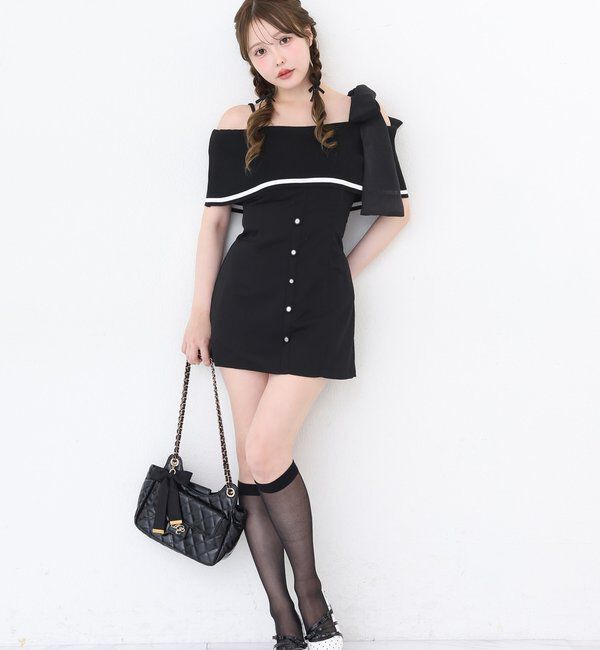  「【Osoroi  Collection】ビッグリボンミニワンピース」|ワンピース|