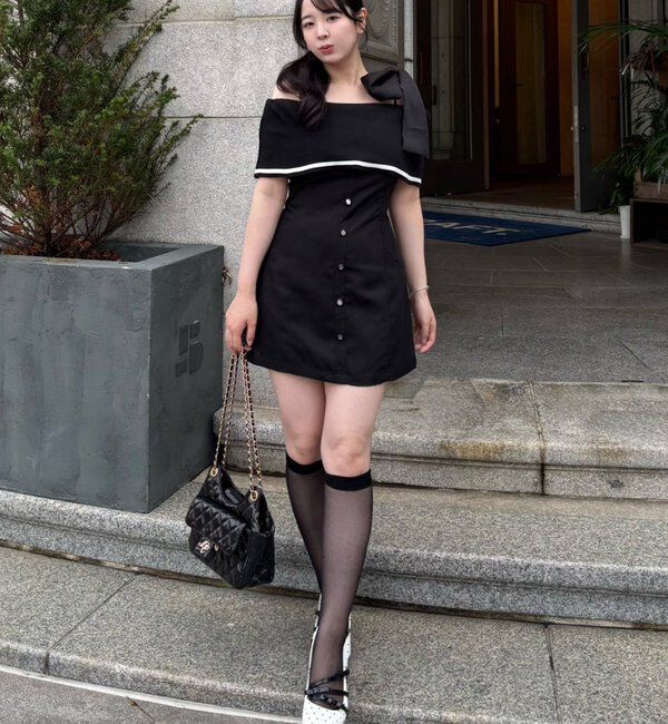  「【Osoroi  Collection】ビッグリボンミニワンピース」|ワンピース|