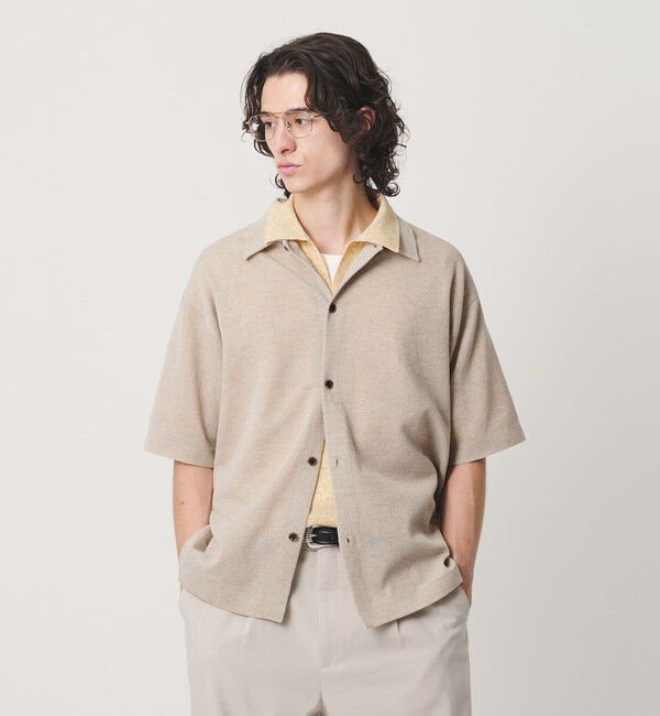 BEAUTY&YOUTH UNITED ARROWS「KNITEE リネンブレンド メリノ シャツ ウォッシャブル」|カーディガン|