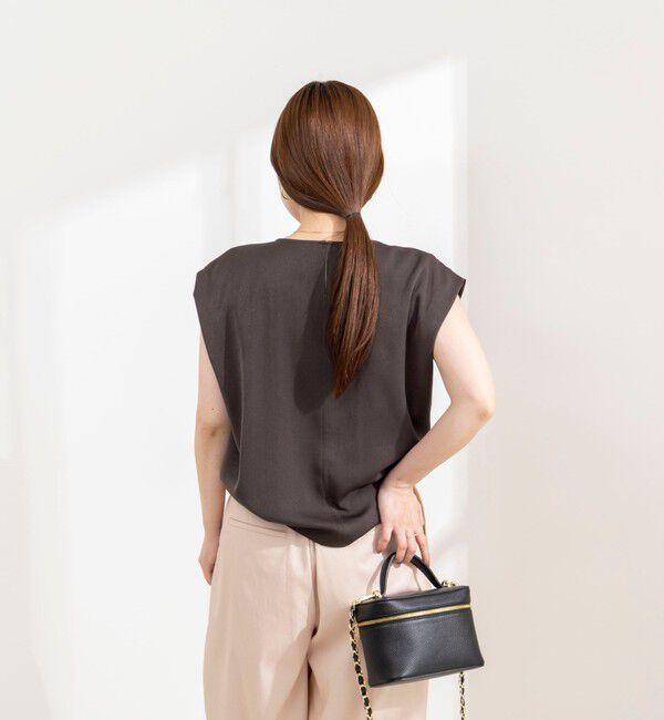 NOLLEY'S sophi「《セットアップ対応》ウォッシャブルピーチサテンフレンチブラウス」|シャツ・ブラウス|